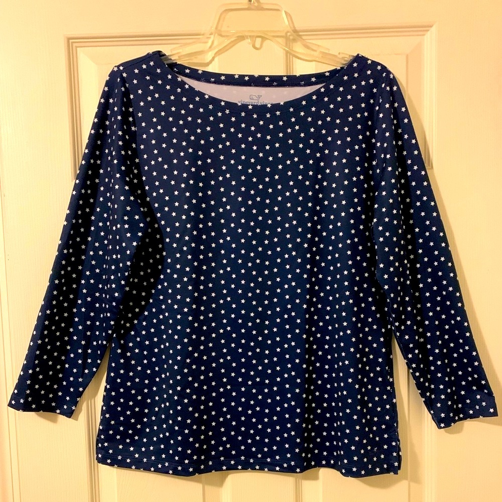 Vineyard Vines Navy Blue Top With White Stars
